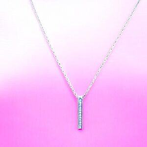 Swarovski Silver Necklace with whiteCrystal Bar